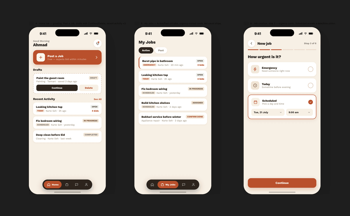 Screenshot of the Fixr mobile app